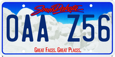 SD license plate 0AAZ56