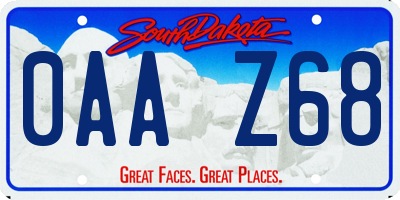 SD license plate 0AAZ68