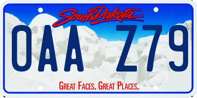 SD license plate 0AAZ79