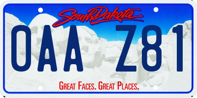 SD license plate 0AAZ81