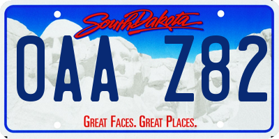 SD license plate 0AAZ82