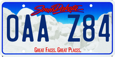 SD license plate 0AAZ84