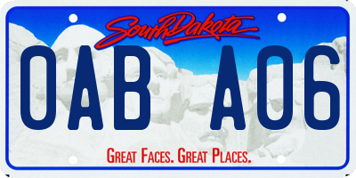 SD license plate 0ABA06