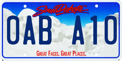 SD license plate 0ABA10