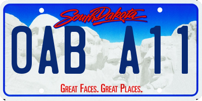 SD license plate 0ABA11