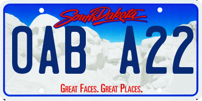 SD license plate 0ABA22