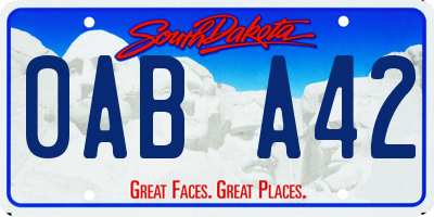 SD license plate 0ABA42