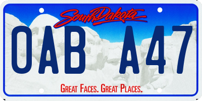 SD license plate 0ABA47
