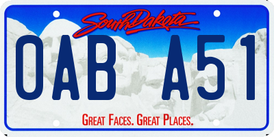 SD license plate 0ABA51