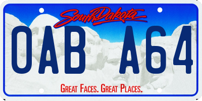 SD license plate 0ABA64