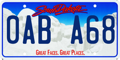 SD license plate 0ABA68