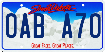 SD license plate 0ABA70