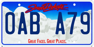 SD license plate 0ABA79
