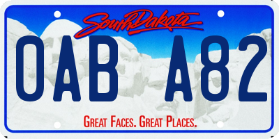 SD license plate 0ABA82