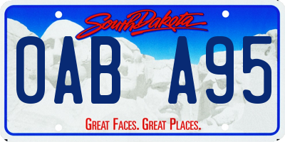 SD license plate 0ABA95