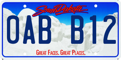 SD license plate 0ABB12