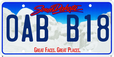 SD license plate 0ABB18