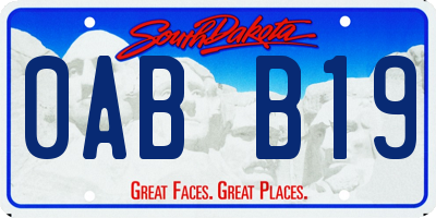 SD license plate 0ABB19