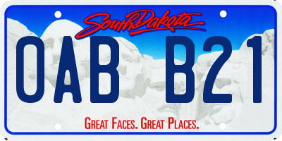 SD license plate 0ABB21