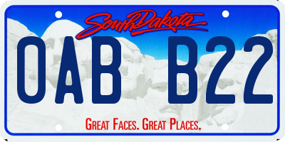 SD license plate 0ABB22