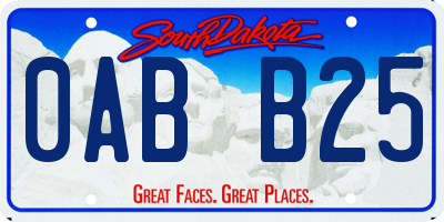 SD license plate 0ABB25