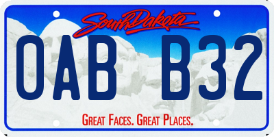 SD license plate 0ABB32