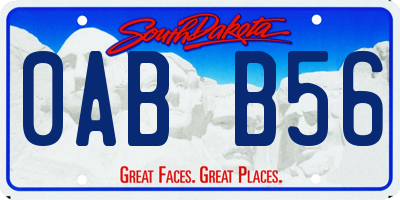 SD license plate 0ABB56