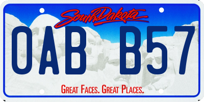 SD license plate 0ABB57