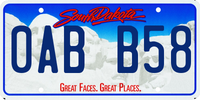 SD license plate 0ABB58