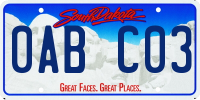 SD license plate 0ABC03
