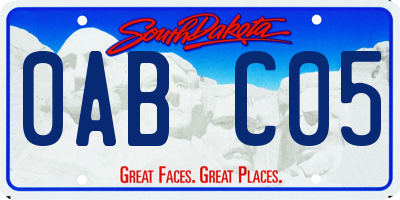 SD license plate 0ABC05