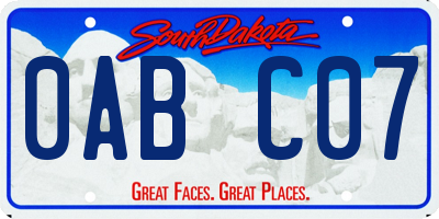 SD license plate 0ABC07