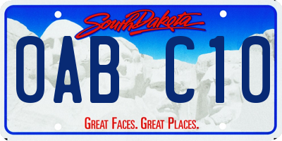 SD license plate 0ABC10