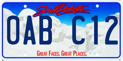 SD license plate 0ABC12