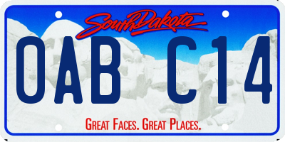 SD license plate 0ABC14