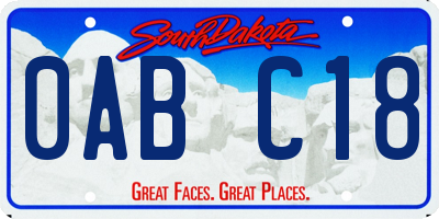 SD license plate 0ABC18