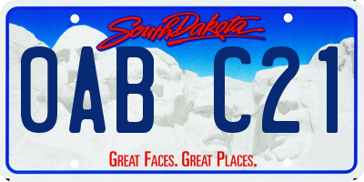 SD license plate 0ABC21