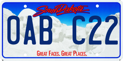 SD license plate 0ABC22