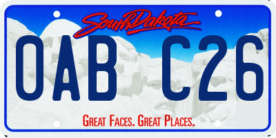 SD license plate 0ABC26