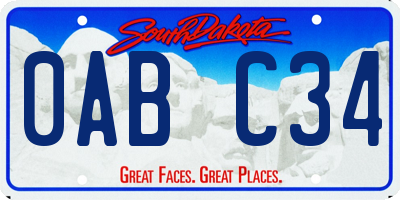 SD license plate 0ABC34