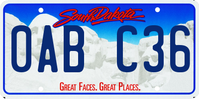 SD license plate 0ABC36