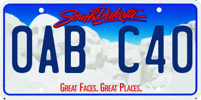 SD license plate 0ABC40