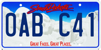 SD license plate 0ABC41