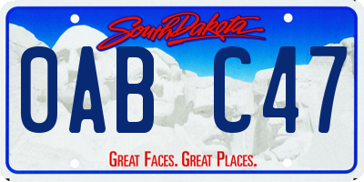 SD license plate 0ABC47