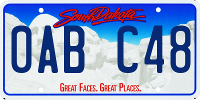 SD license plate 0ABC48