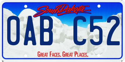 SD license plate 0ABC52