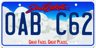 SD license plate 0ABC62