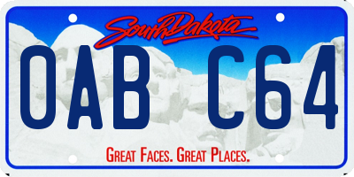 SD license plate 0ABC64