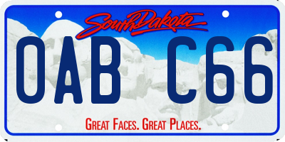 SD license plate 0ABC66