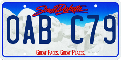 SD license plate 0ABC79